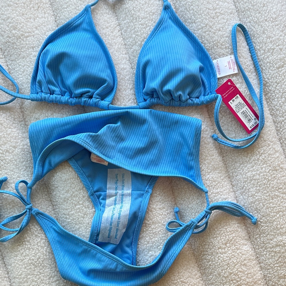 Target Blue Ribbed Bikini Set - Picture 4 of 6